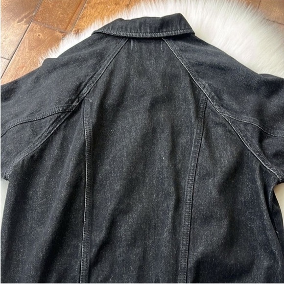 Madewell Boxy Crop Jean Jacket Cotton Lunar Black - Picture 8 of 12
